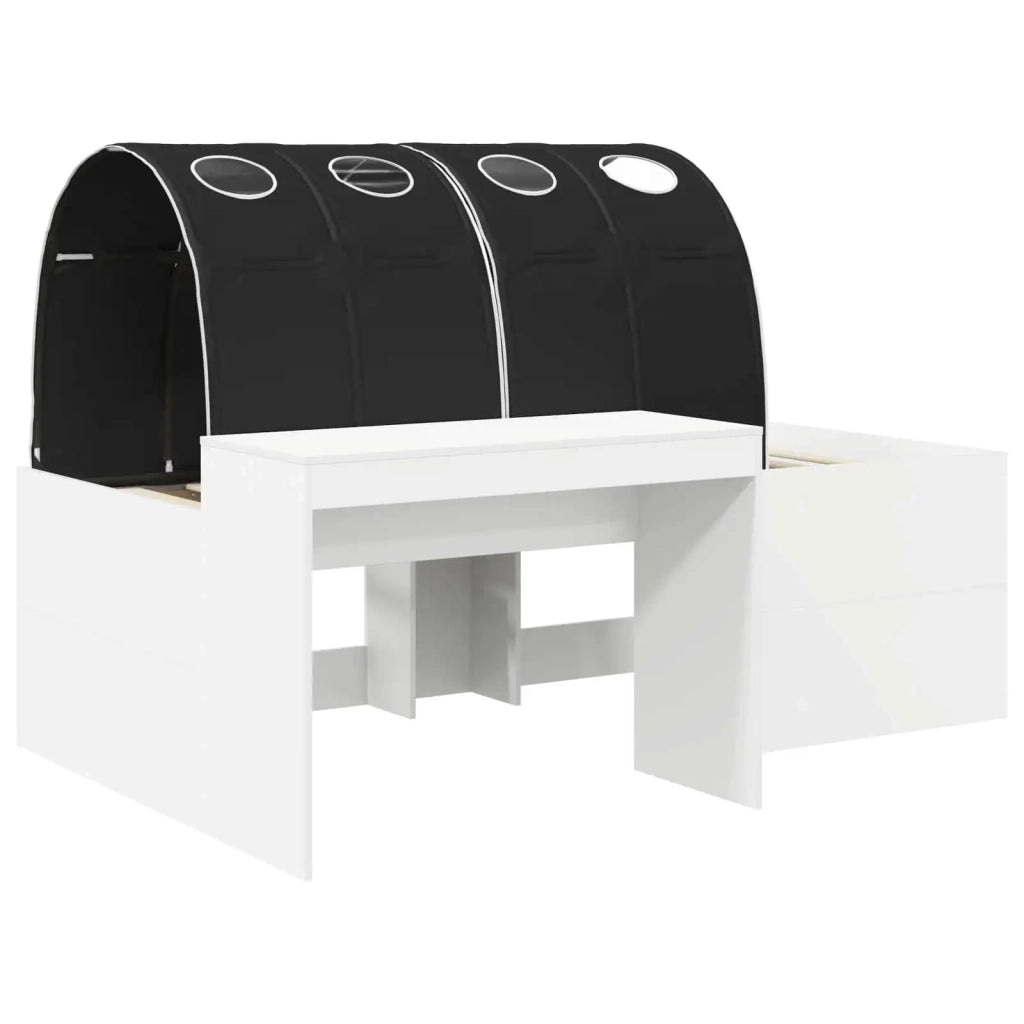 Letto con Tunnel 4 pcs Bianco e Nero Legno ingegnerizzato 3423670