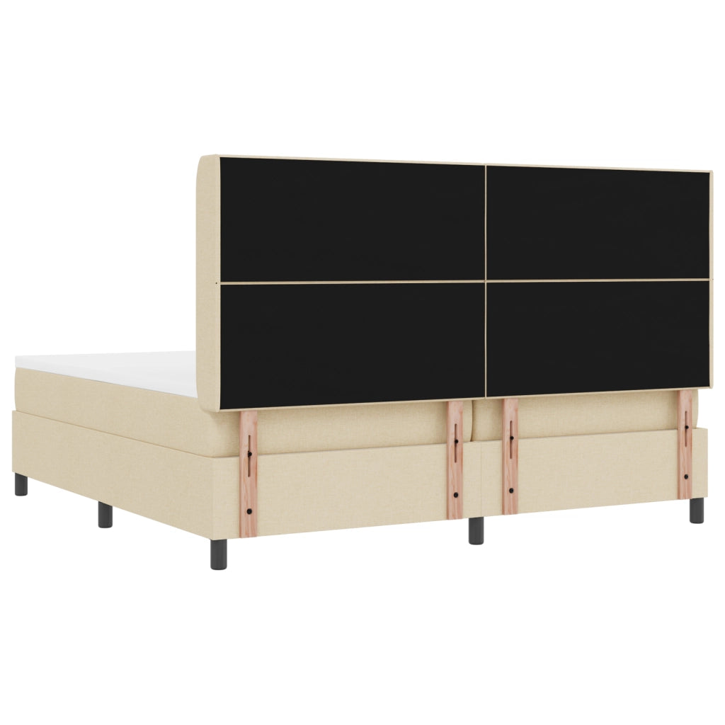 Letto con Contenitore e Materasso & LED Crema 200x200 cm Tessuto