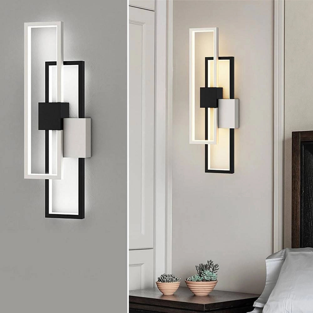 Trade Shop - Applique Led Rettangolare 2x23w Cct 3000k A 6500k Parete Dimmerabile Telecomando -