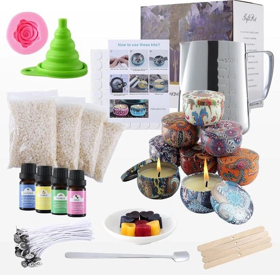 Set per creare candele profumate 
Set di creazione candele profumate con istruzioni 
Kit di creazione candele con guida per l'uso