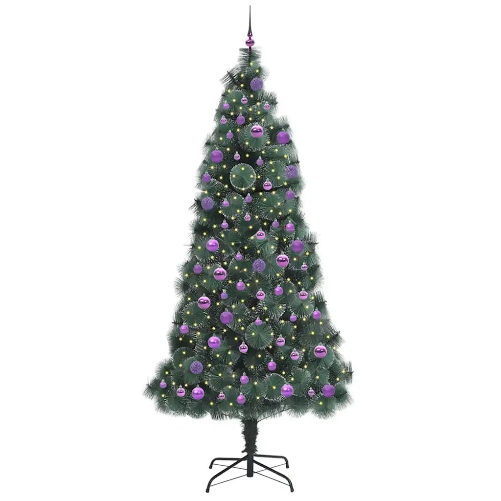 Albero di Natale | Decorazioni natalizie artificiale pre-illuminato con set di palline