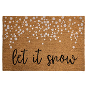 Zerbino in fibra di cocco naturale con fondo in gomma 60 x 90 cm Natale Let it Snow Motivo festivo Antiscivolo