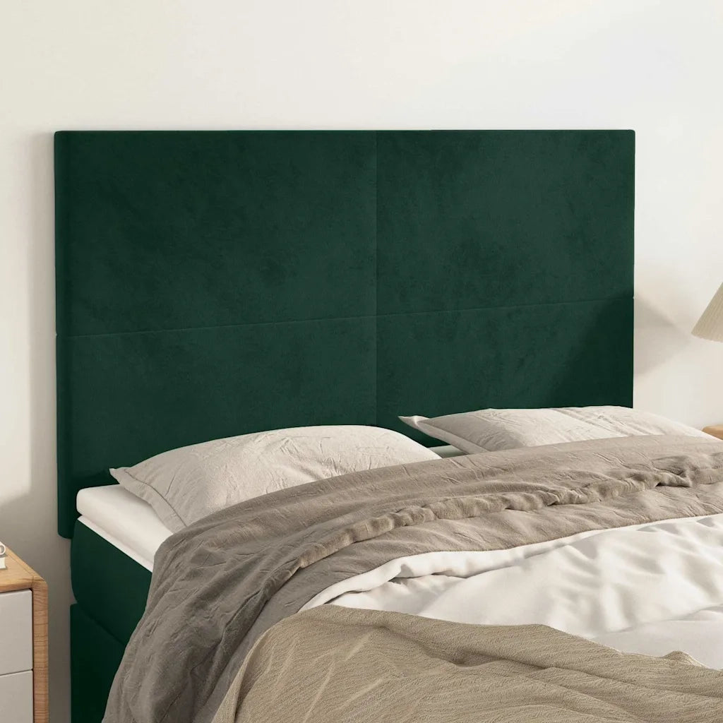 Testiera | Testata Verde Scuro 144x5x118/128 cm Velluto