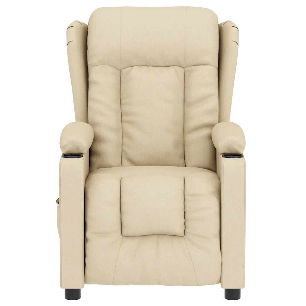 Poltrona Massaggiante Elettrica Crema in Tessuto 3098798