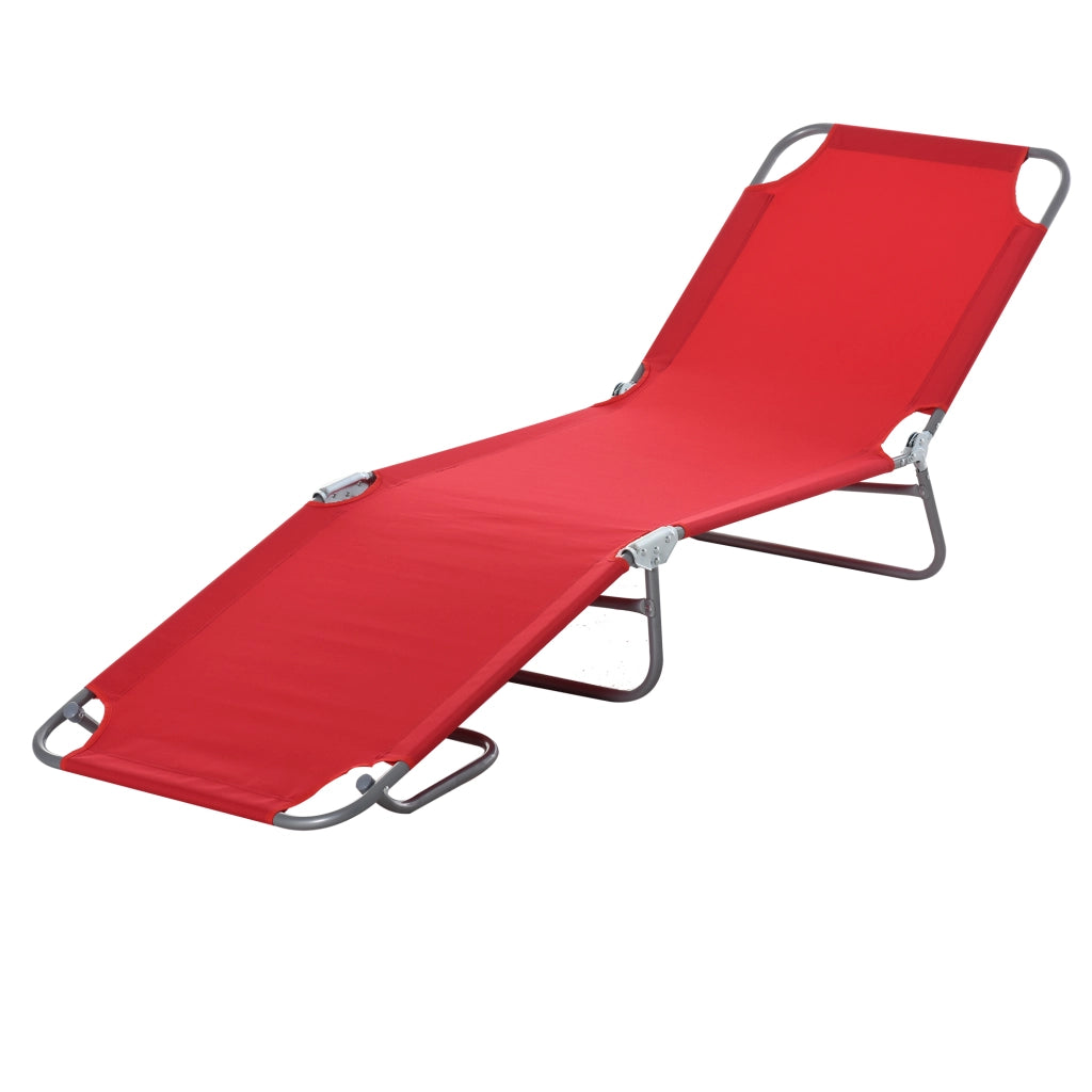Lettino da giardino pieghevole regolabile ¨C zephmum ¨C rosso metallo 187x55x24