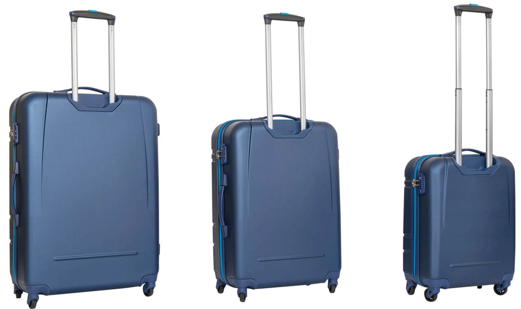 Set 3 Valigie Trolley Rigide in ABS 4 Ruote TSA Ravizzoni Sangria Blu