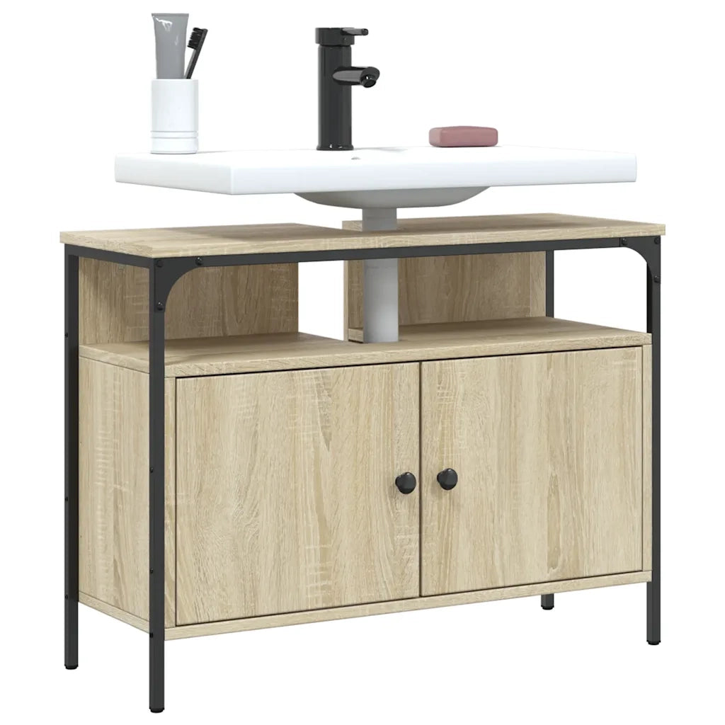Mobile Lavabo Bagno Rovere Sonoma 80x30x60 cm Legno Multistrato 842442