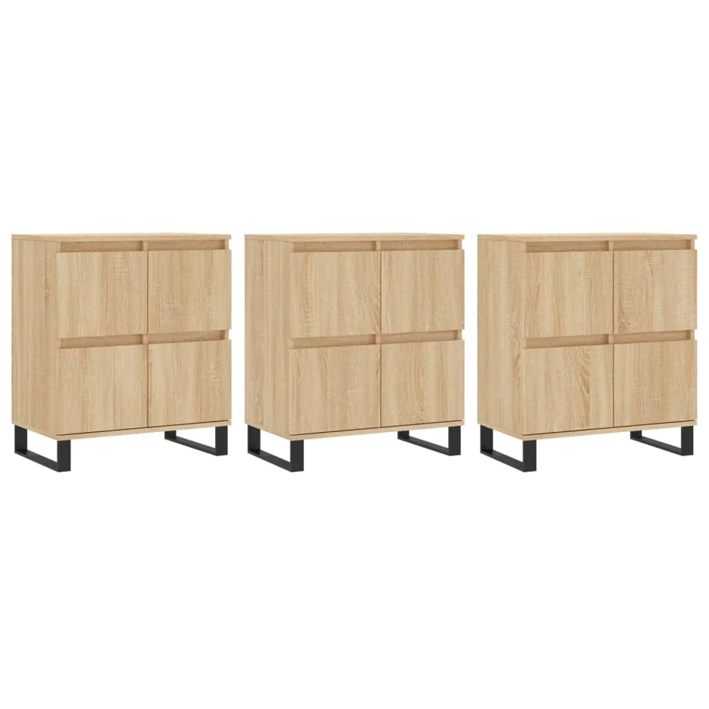 Buffet credenza cassettiera armadio mobile contenitore organizer per cucina soggiorno salotti 3 pezzi legno ingegnerizzato Sonoma marrone 02_0037105