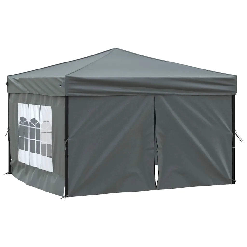Tenda per Feste Pieghevole con Pareti Laterali-Tenda Gazebo Antracite 3x3 m 853247