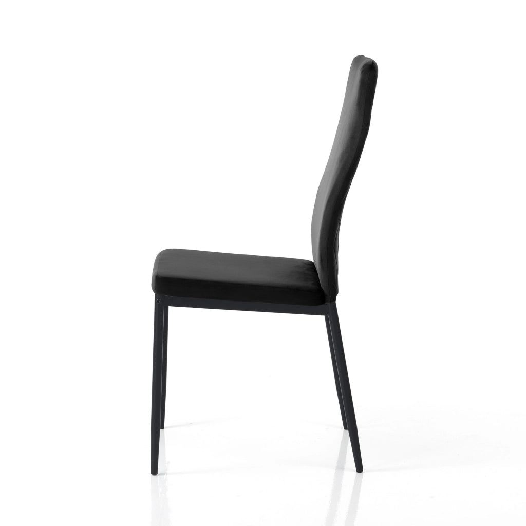 Sedia RODI BLACK in velluto nero con gambe in metallo oro