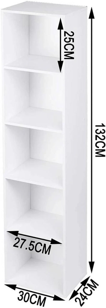 Libreria/scaffale per libri in MDF scaffale portaoggetti scaffale per ufficio schedario con 5 scomparti 32,2 cm bianco 19_0000204