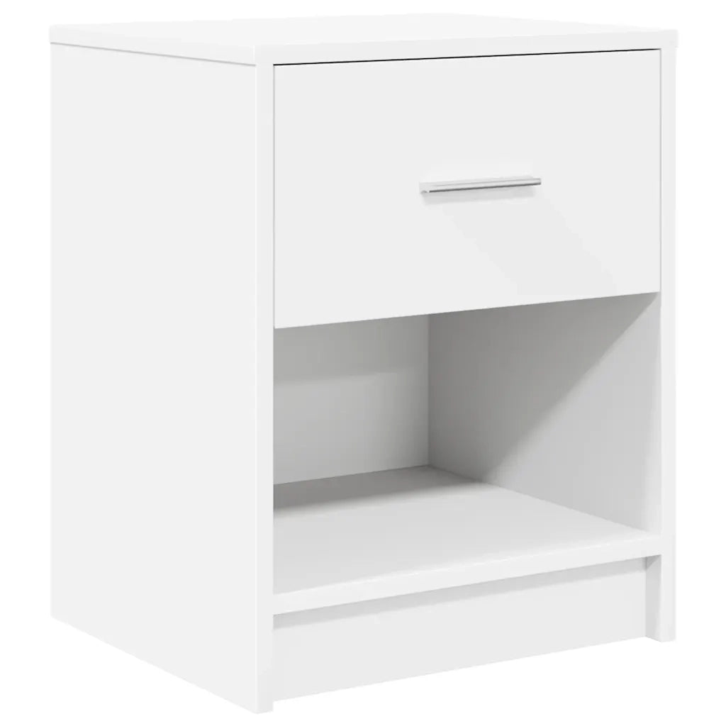 Comodino con cassetto-Tavolino da notte Bianco 40x34x50 cm