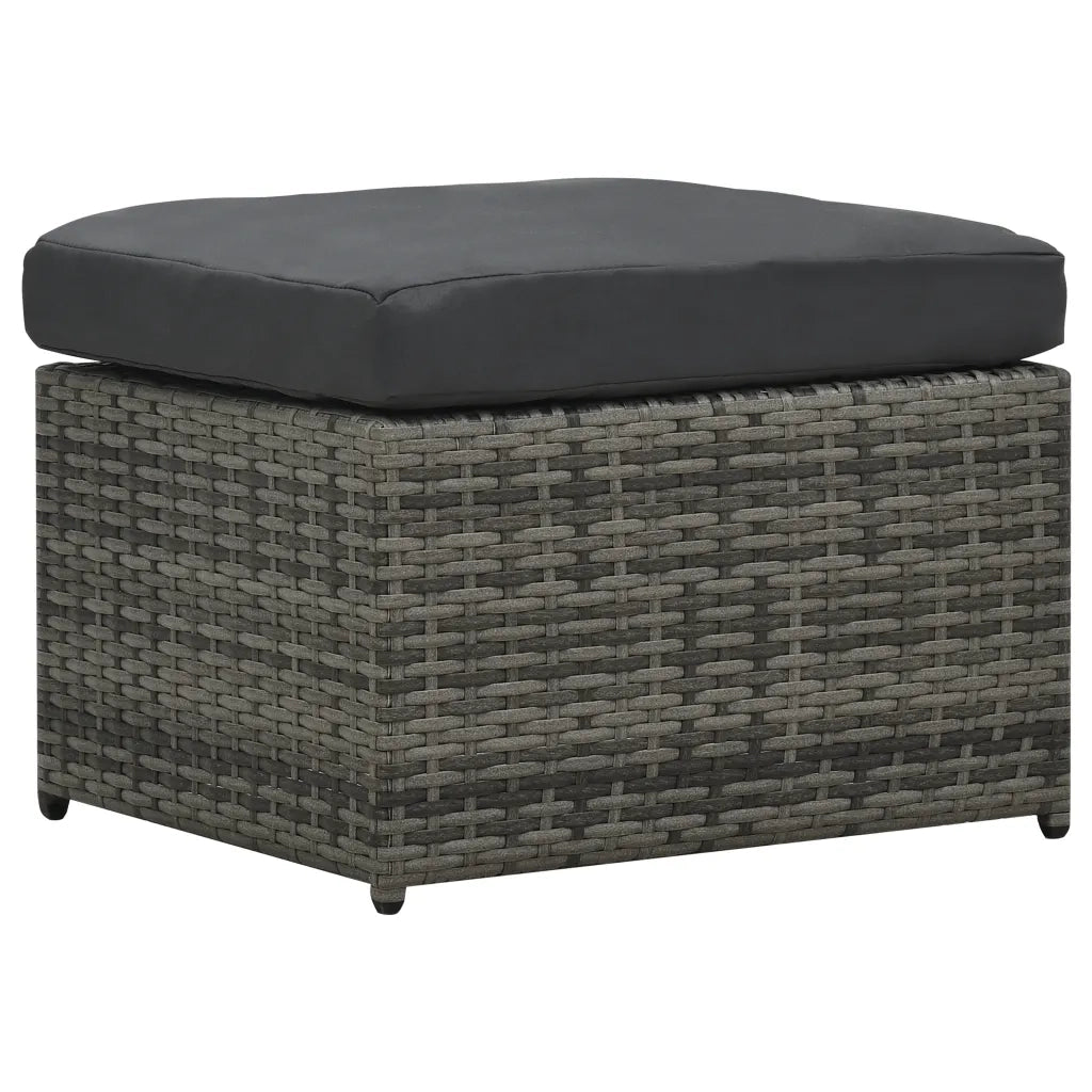 Set Divani da Giardino 4 pz con Cuscini in Polyrattan Antracite cod mxl 41029