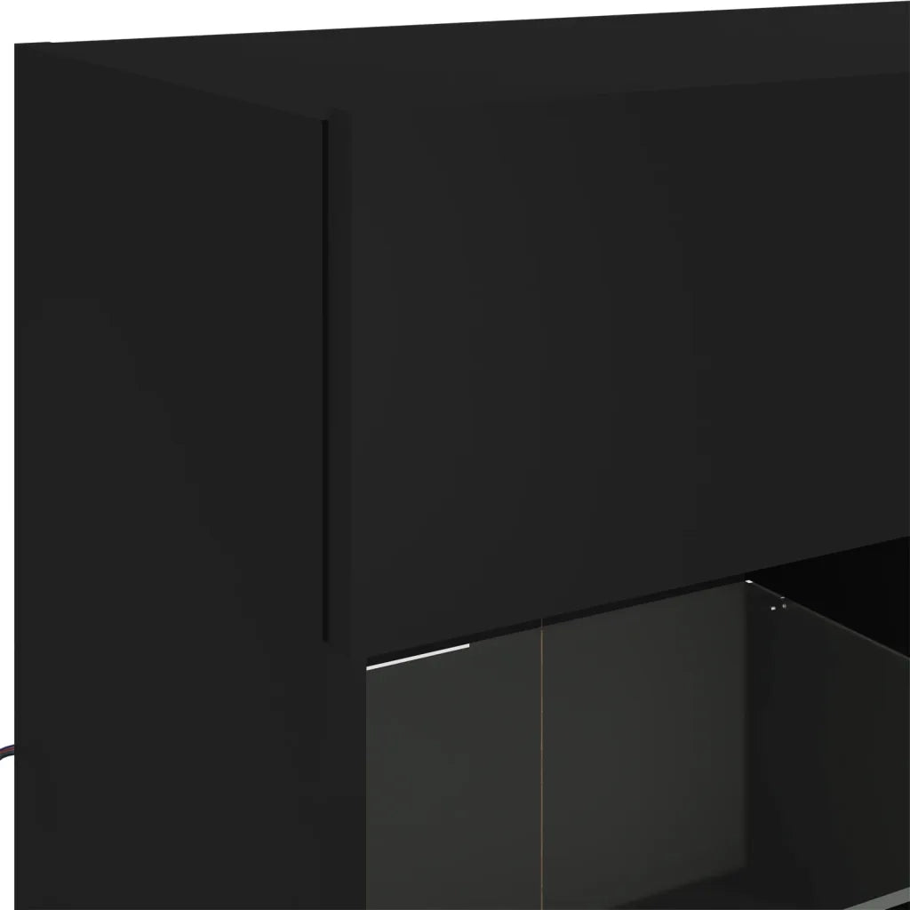 Mobile TV a Parete con Luci LED Nero 78,5x30x60,5 cm 837100