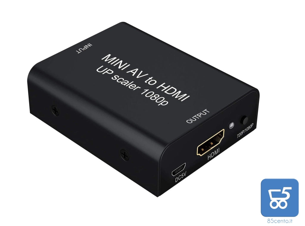 Convertitore da AV ad HDMI fino a 1080P - 3RCA compatibile con DVD TV PS4/5 PAL NTSC VHS VCR STB ecc