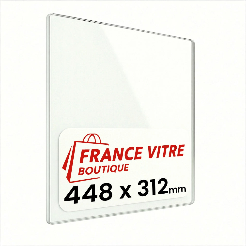 448 x 312 x 4 mm - Vetro per stufa a legna - vetro camino di ricambio - vetro per caminetto resistente al fuoco - France Vitre