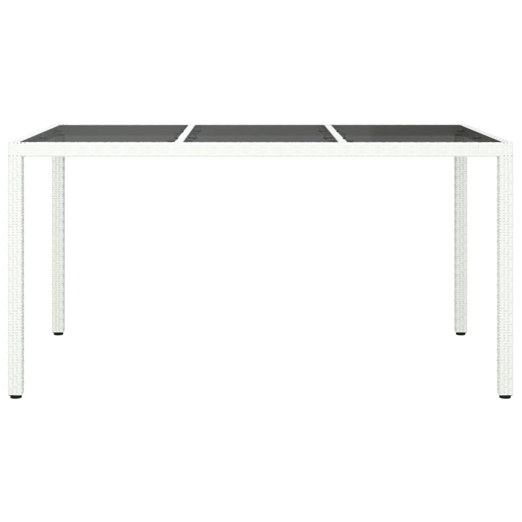 Tavolo da pranzo da giardino bianco 150x90x75 cm polyrattan