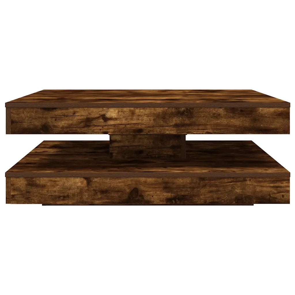 Tavolino da Caff¨¨ Girevole a 360 Gradi-Tavolino da soggiorno Rovere 90x90x34,5 cm