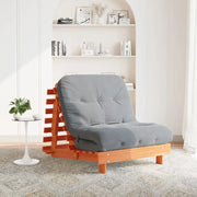 Divano Letto Futon con Materasso-Sofa Letto-Daybed Marrone Cera 90x206x11cm Pino