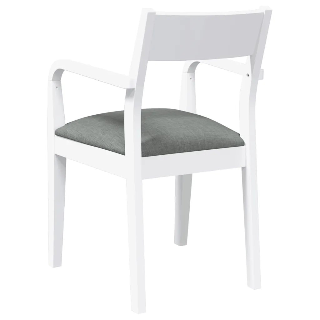 Sedie da Pranzo con Cuscini 2 pz Bianco Legno Massello di Hevea 4102511