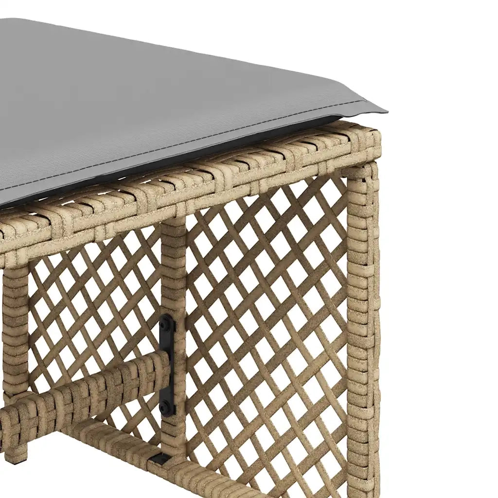 Sgabelli Giardino Cuscini 4 pz Beige Misto 41x41x36cm Polyrattan CFW4388390