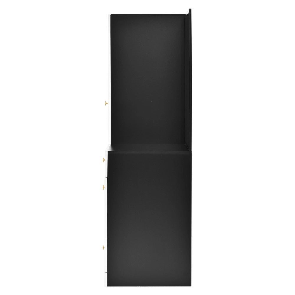 Armadio multiuso con specchio e cassetti ¨C Minimal ¨C Bianco, MDF, 90x51x180