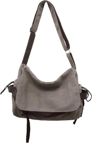 Borsa a tracolla in canvas per uomo | Borsa cross body messaggero | Adatta per lavoro e scuola | Borsa da lavoro | Borsa laptop a tracolla | Marrone