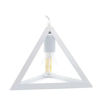 LAMPADARIO DA SOFFITTO A SOSPENSIONE FORMA TRIANGOLO 3D PORTA LAMPADINA E27 bianco