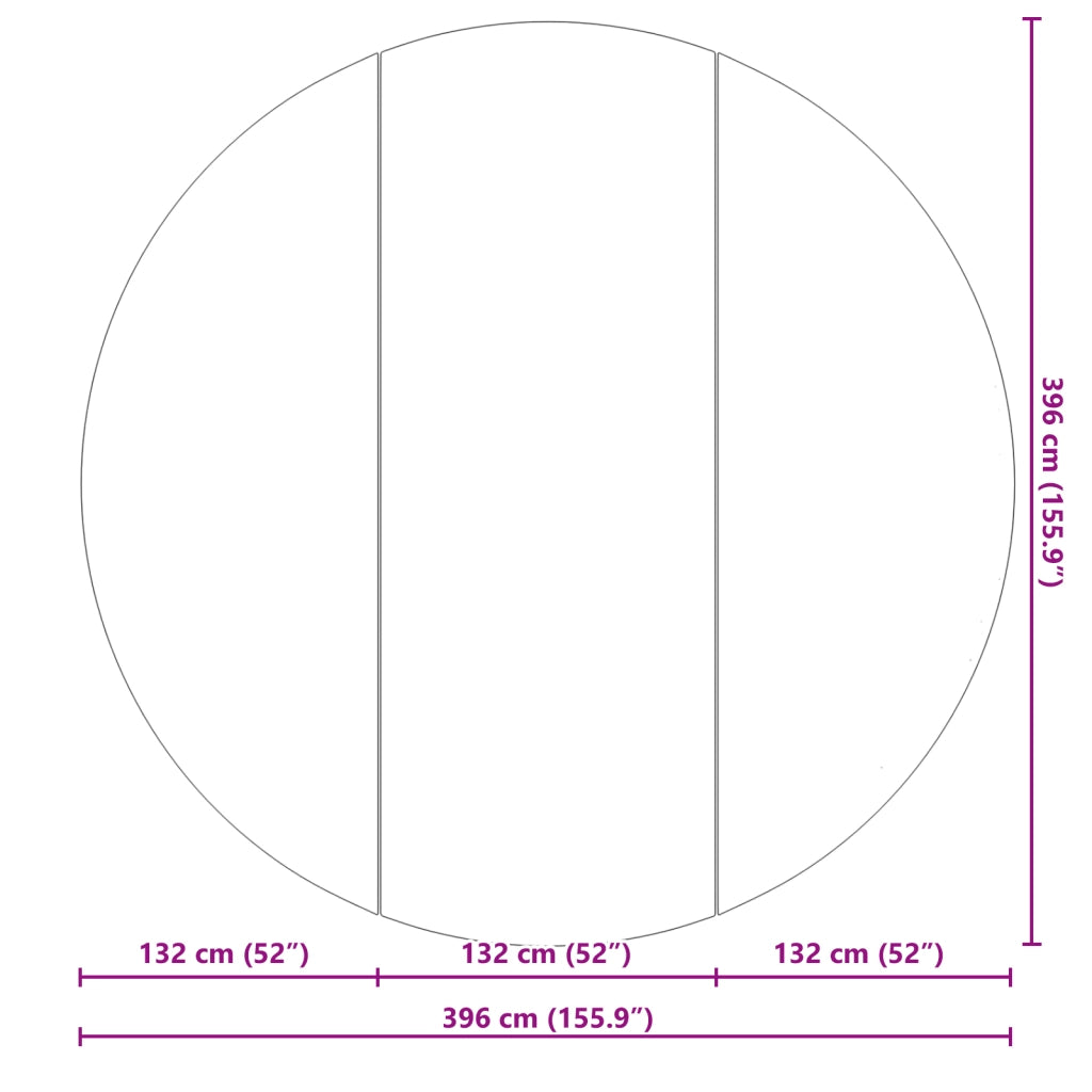Copertura per Piscina Rotonda Nera Polietilene Ã˜ 396 cm Durevole
