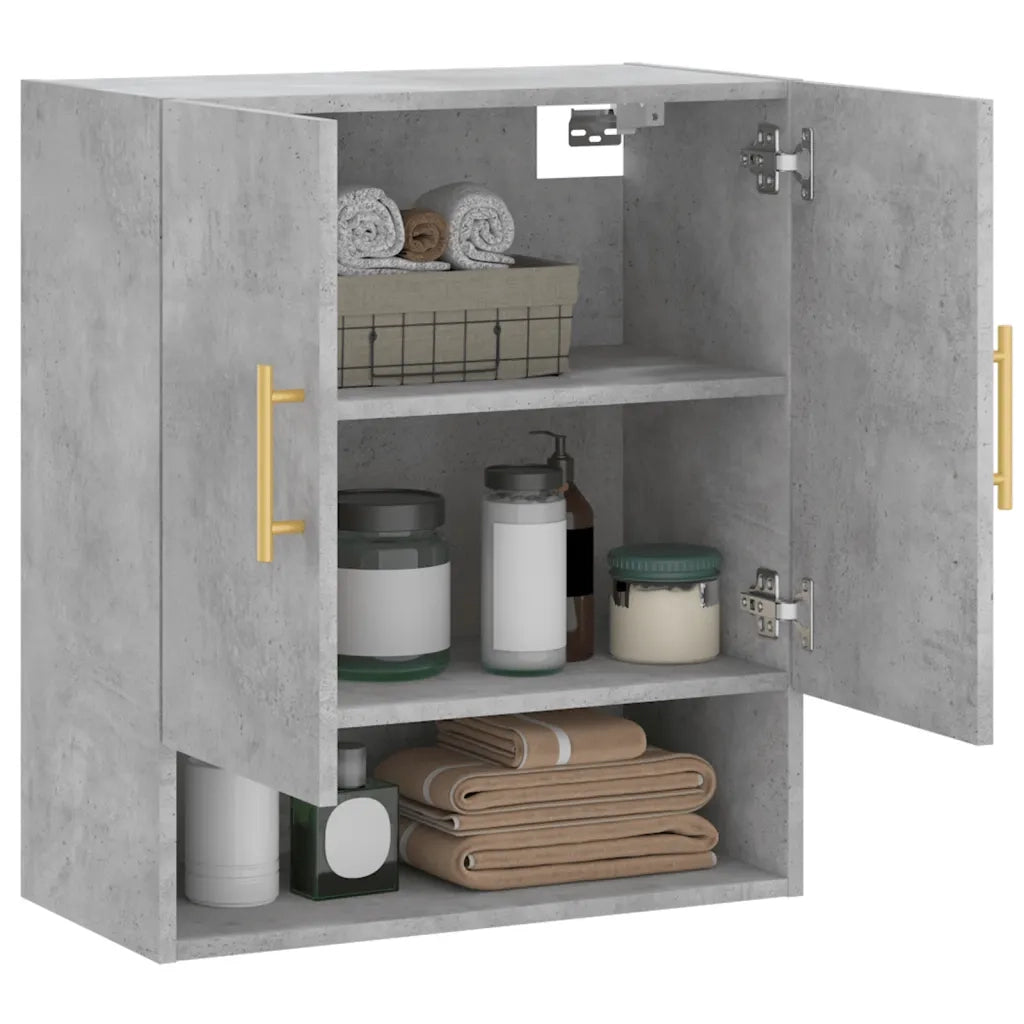 Armadietto a Muro Grigio Cemento 60x31x70 cm Legno Multistrato 829896