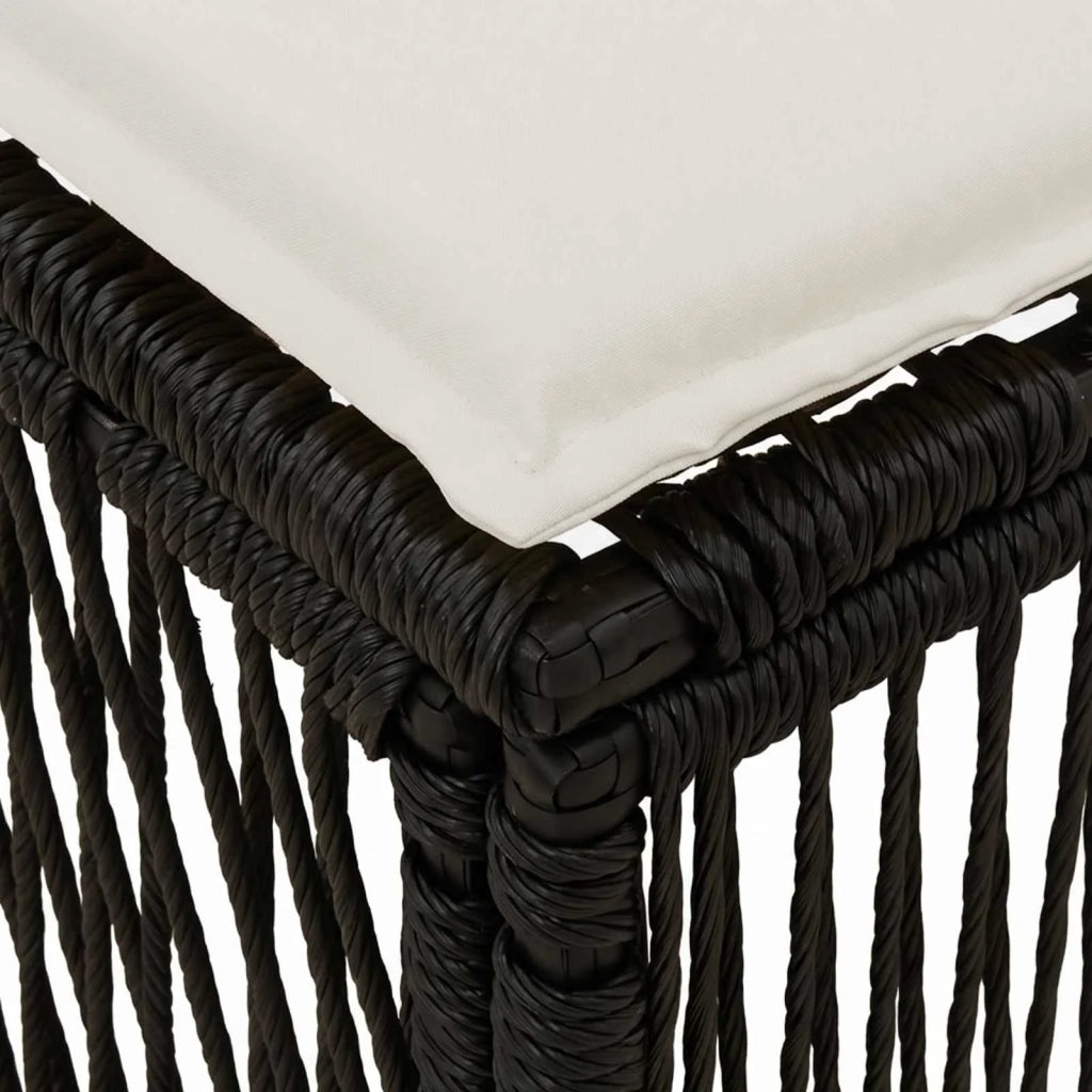 Poggiapiedi Nero polyrattan 42026722