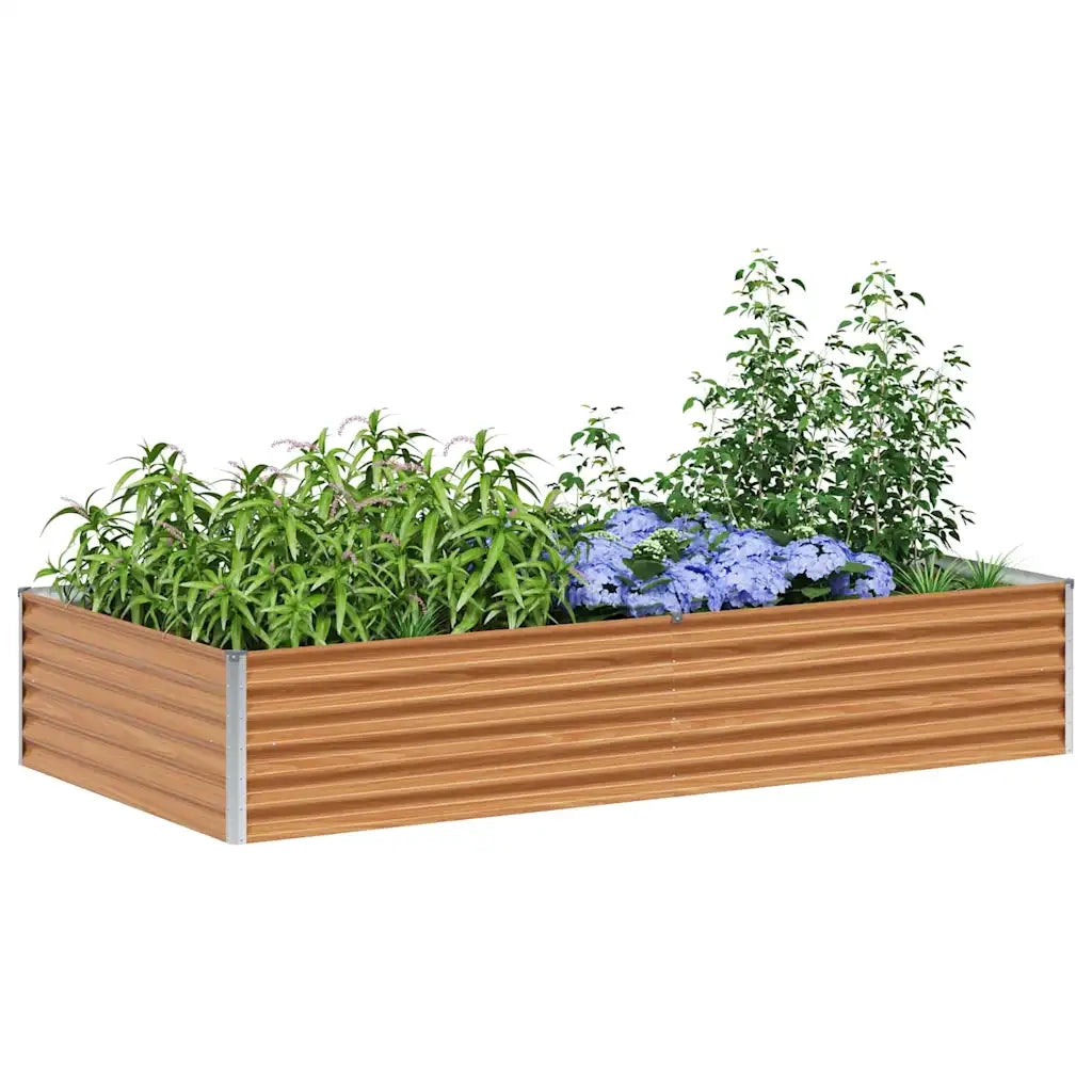 Fioriere | Cassetta per fiori | Letto rialzato da giardino 195 x 100 x 36 cm Acciaio zincato