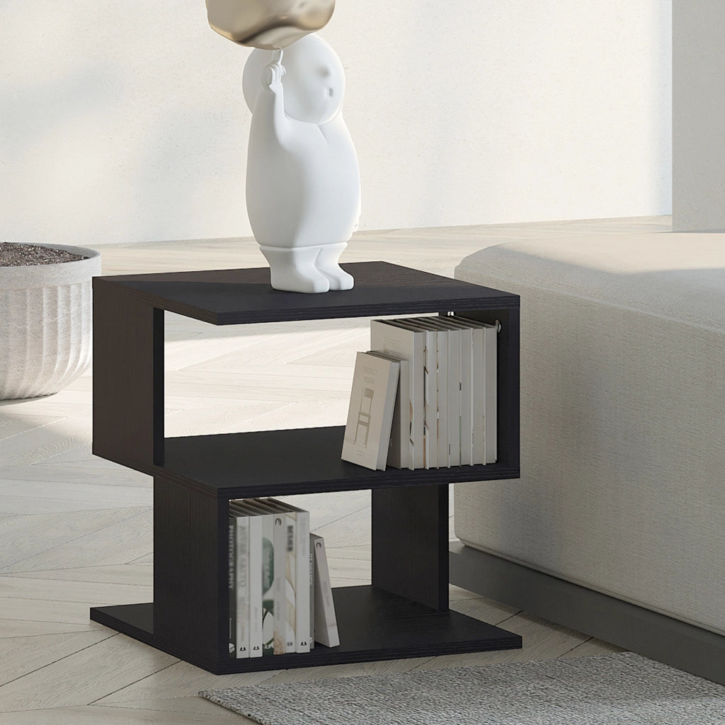 Tavolino da salotto 3 livelli ¨C Zephmum ¨C 40x40x43 cm nero