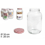 Trade Shop - Set 4 Pezzi Contenitore Barattolo In Vetro Con Coperchio Capacità 4 Litri -