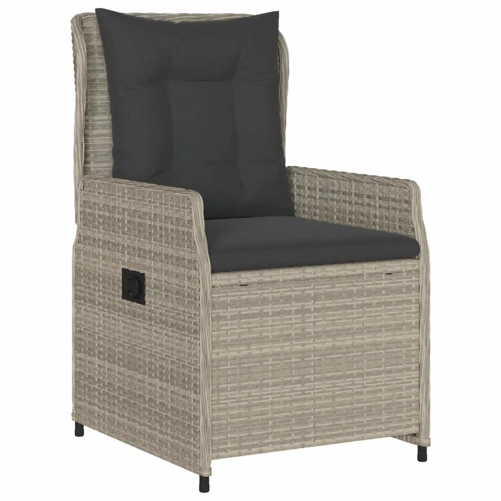 Set Pranzo da Giardino 5pz con Cuscini Grigio Chiaro Polyrattan 3262897