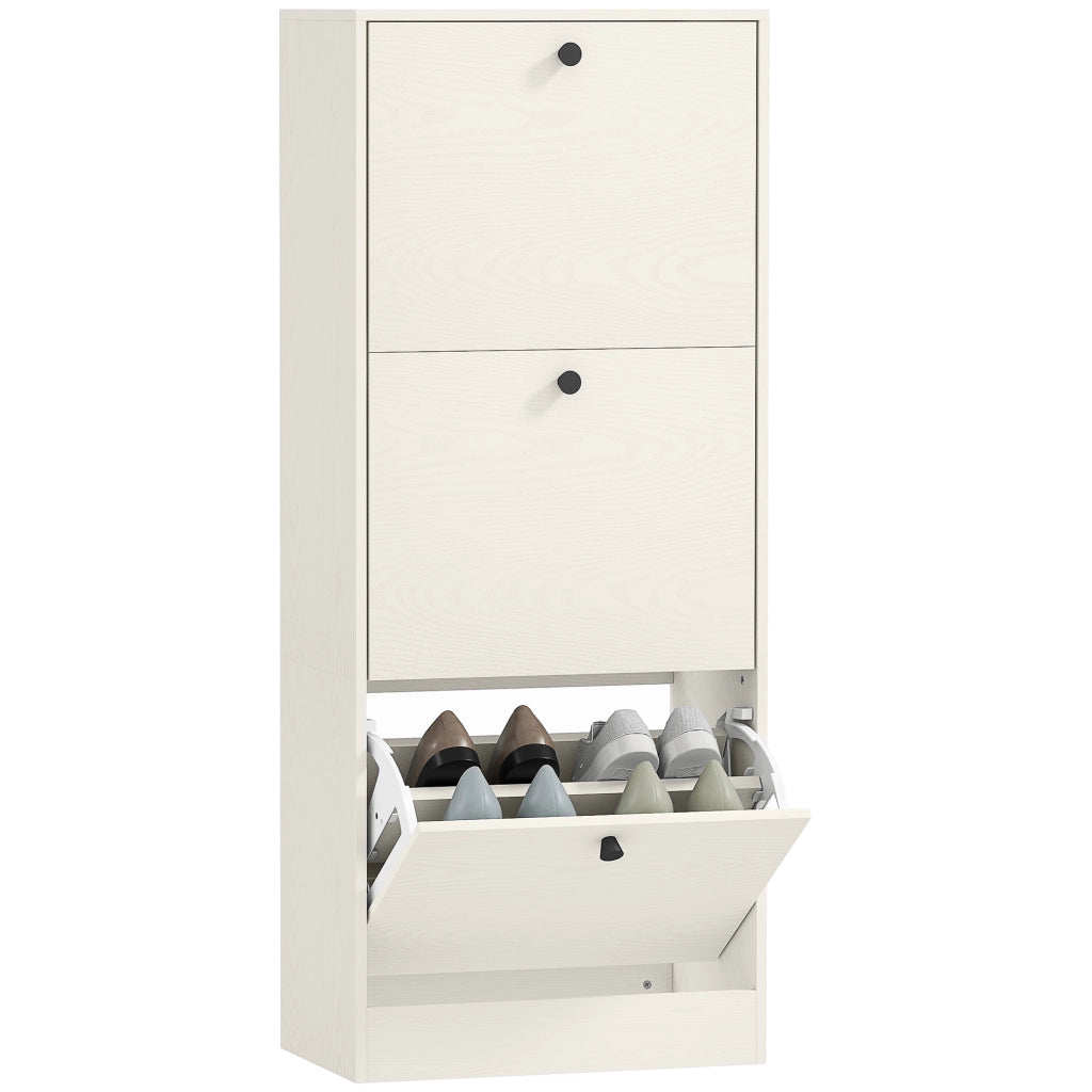 Scarpiera con 3 Ante Salvaspazio ¨C Xylo ¨C Bianco, 47x28x115 cm