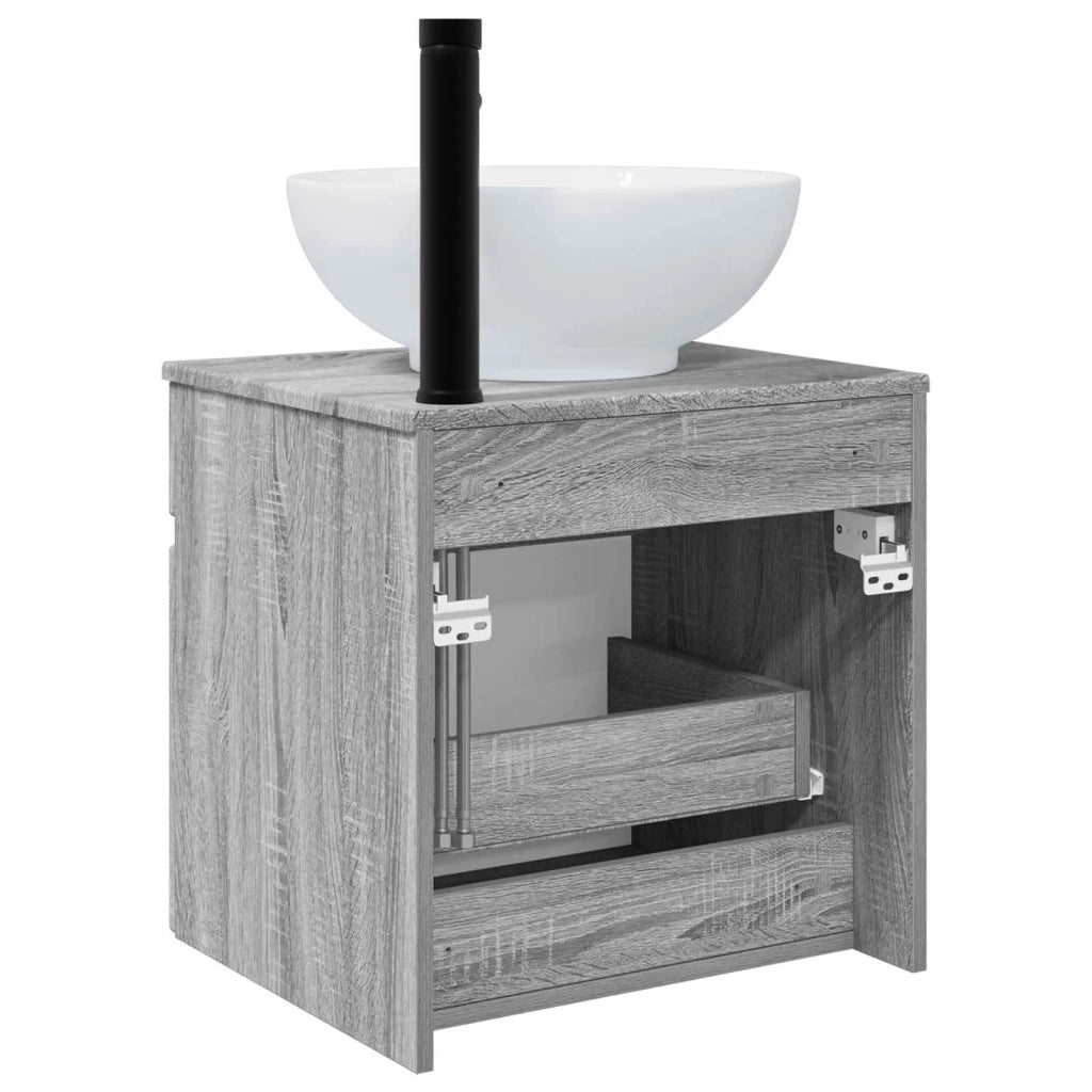 Mobile lavabo da parete Sonoma grigio 49 x 44,5 x 66,5 cm 890608