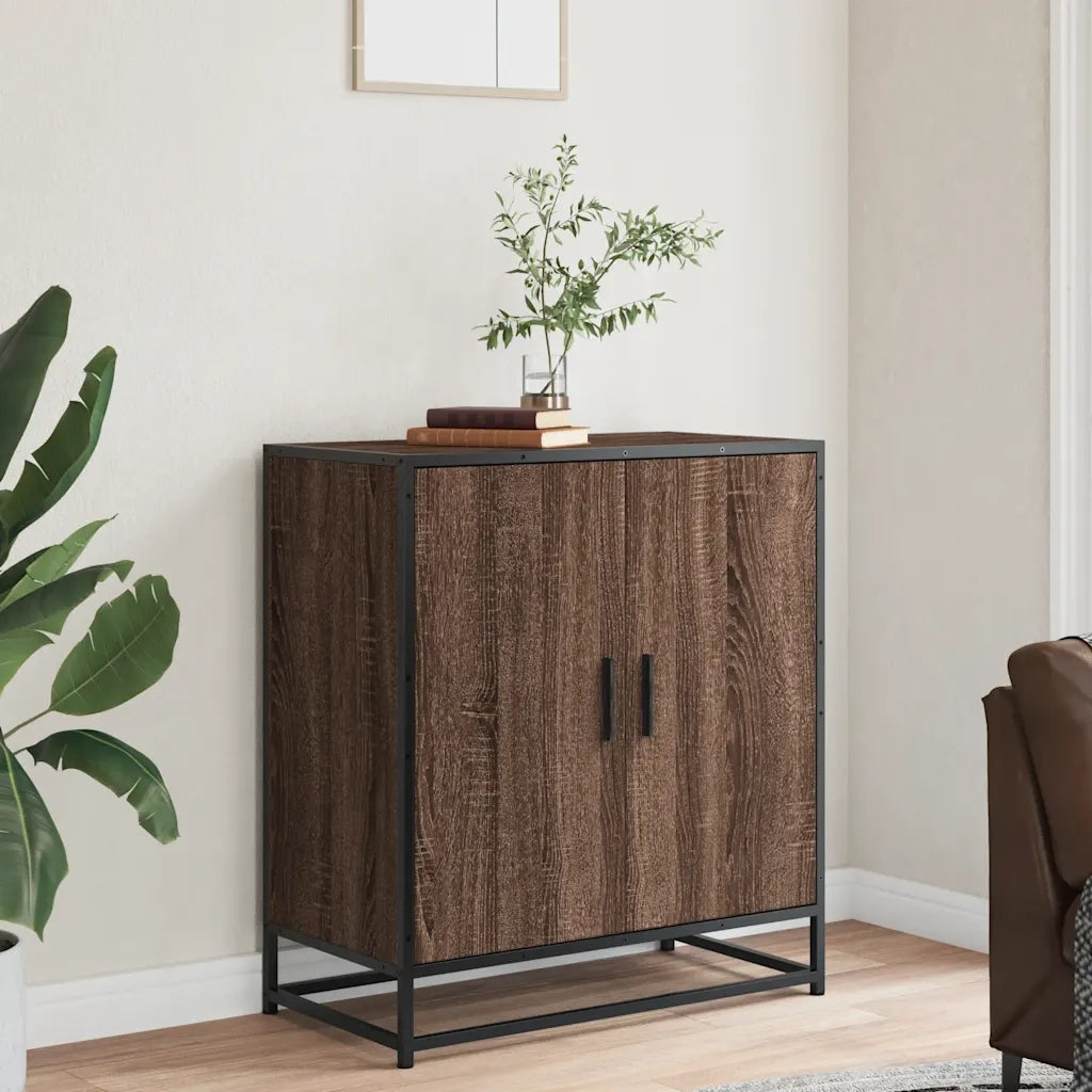 Credenza-Buffet-Armadio da cucina Rovere Marrone 68x35x76 cm in Truciolato e Metallo 667571