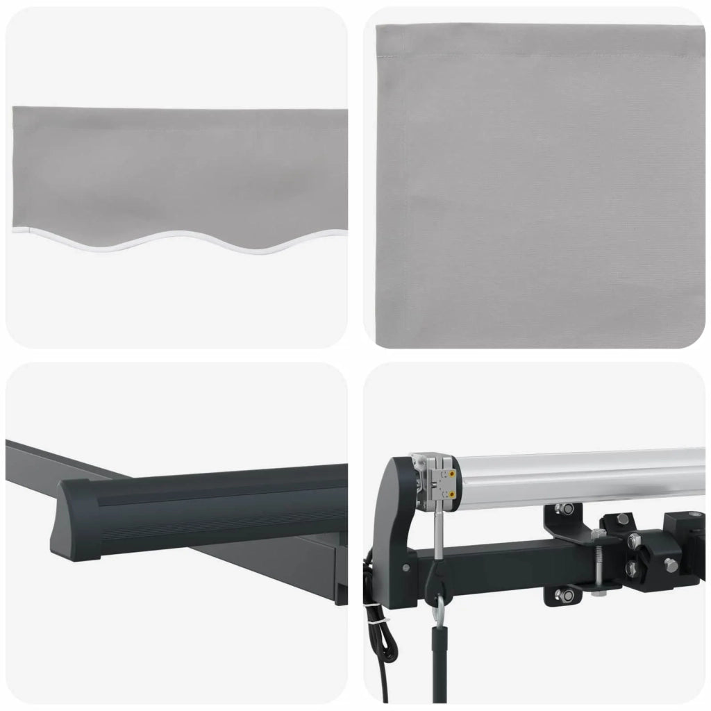 Tenda Retrattile Grigio chiaro 350 x 200 cm Tessuto 3329732