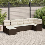Set Divano da Giardino con cuscino 7 pcs Marrone Poly Rattan 3354117