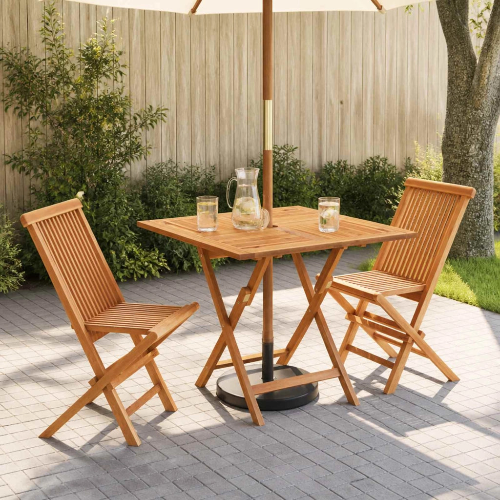 Set Bistro da Giardino Pieghevole 3 Pezzi Naturale 3434109