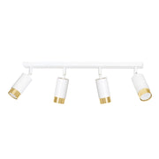 Plafoniera Emibig Hiro 4 faretti GU10 bianco oro 60cm