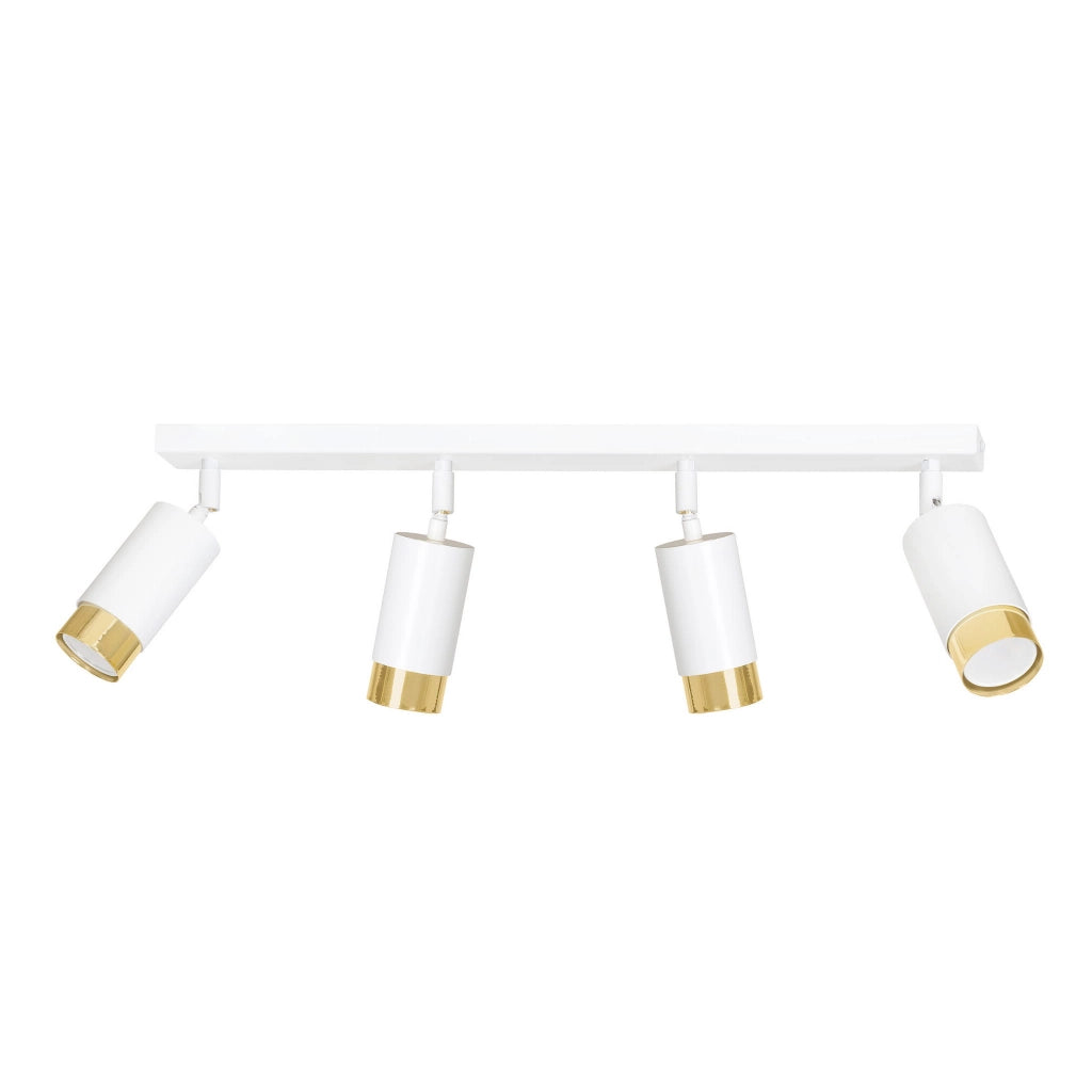 Plafoniera Emibig Hiro 4 faretti GU10 bianco oro 60cm