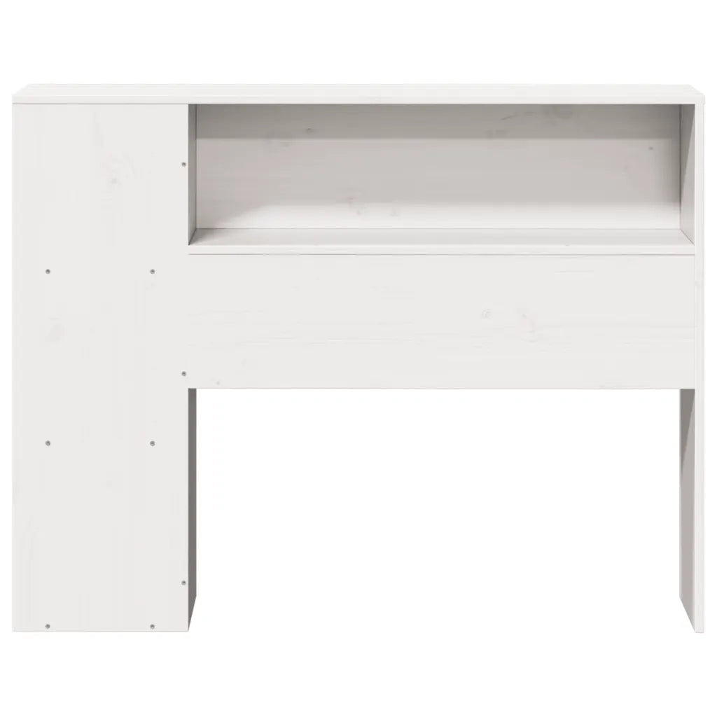 Testiera con Ripiani Bianca 75 cm in Legno Massello di Pino