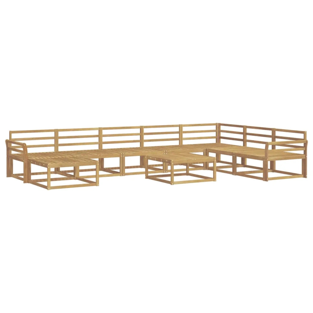 Set di divani da esterno 9 pcs Bianco Legno di Acacia Massello 3386898