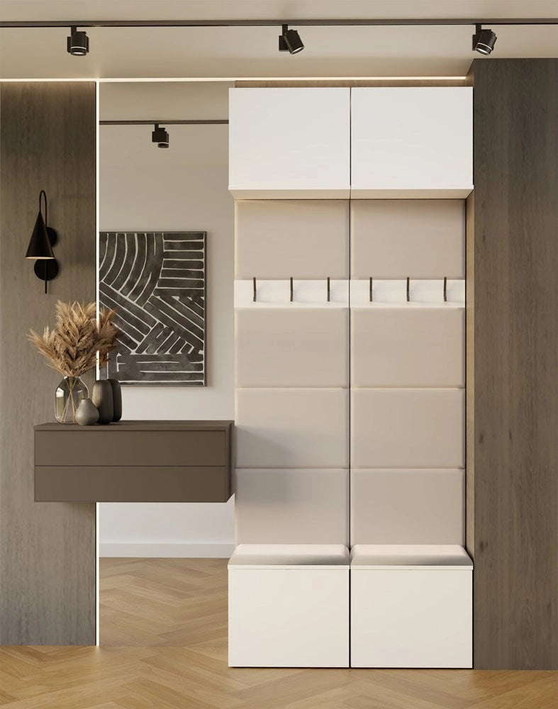 Appendiabiti doppio HAGA II 2w guardaroba per ingresso bianco