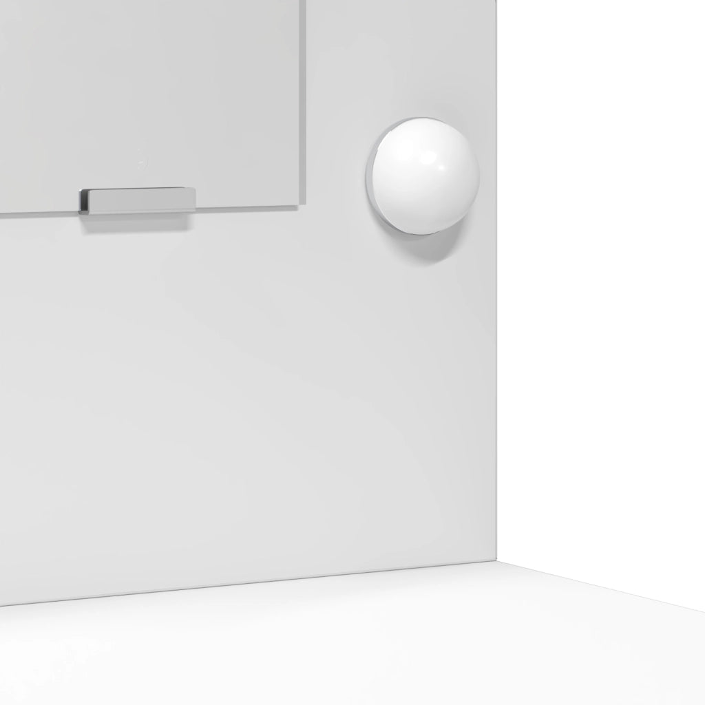Set Toeletta a 2 Pezzi con LED in Legno Bianco Ingegnerizzato