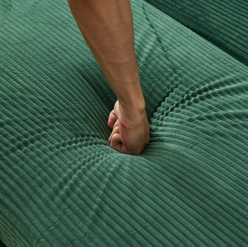 Chaise longue con vano contenitore in metallo e legno verde smeraldo