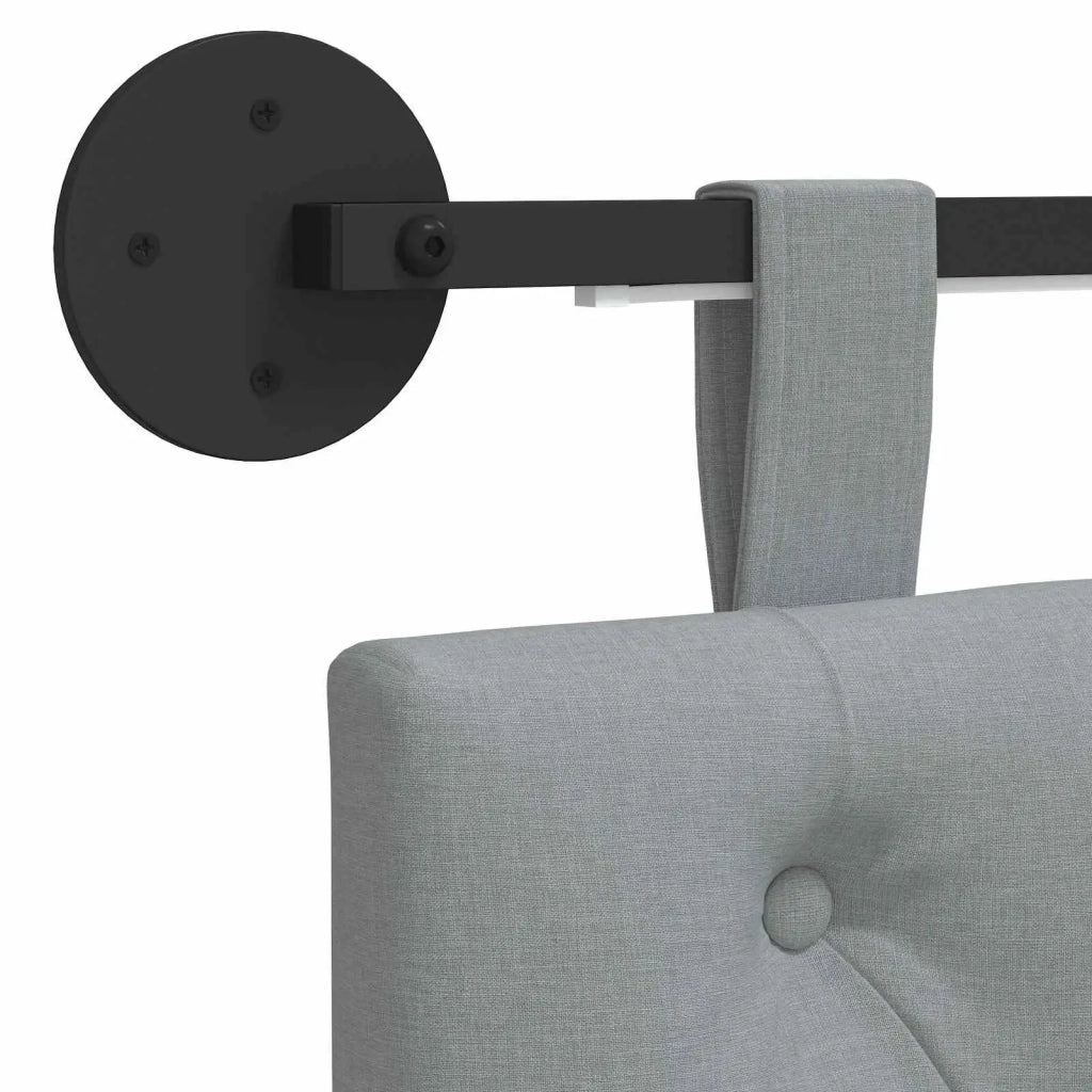 Testiera sospesa Con luce LED Grigio Chiaro Tessuto