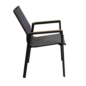 Sedia da Giardino 56x66xh90 cm in Alluminio e Texilene Riverside Antracite